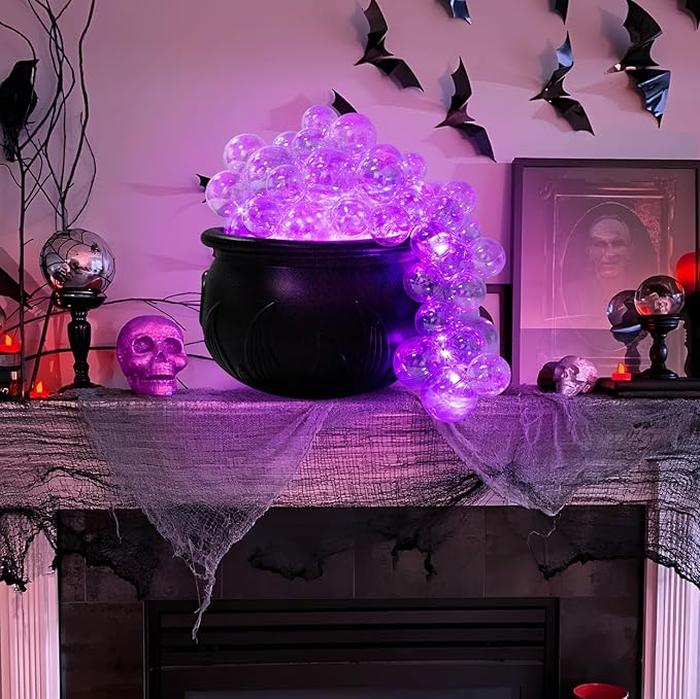 Halloween Decorations Indoor - Diy Bubbling Cauldron Set - Black Plastic Bowl Hocus Pocus Party Decoration - Spooky Vintage Decor