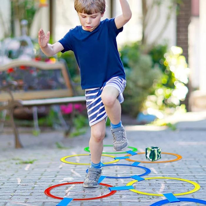 Kids Outdoor Jump Ring Training Game Set