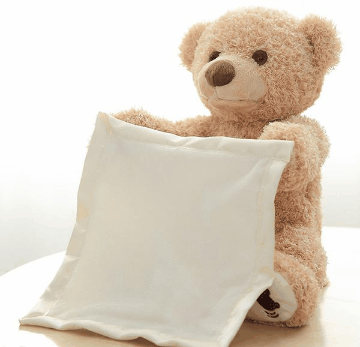 Peek-A-Boo Teddy, Plush Toy Scarf Bear Interactive Toy Cute Plush Bear –  Katy Craft