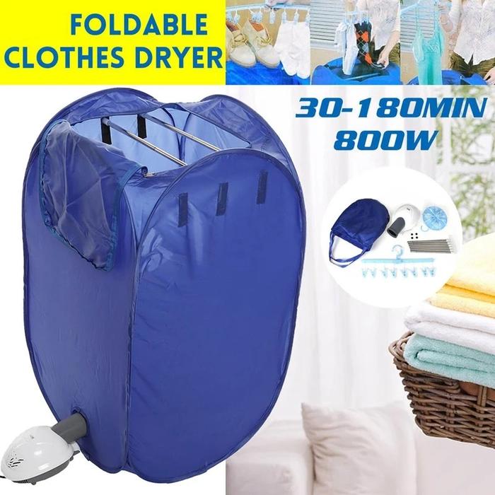 Portable Clothes Dryer Wardrobe with Hangers and Dust Cover