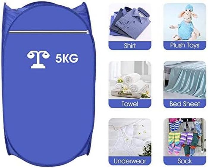 Portable Clothes Dryer Wardrobe with Hangers and Dust Cover