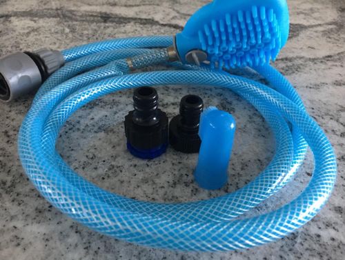 Portable Dog Shower Pet Bathing Tool Pet Dog Convenient Clean Water Pipe Spray Nozzle Strap photo review