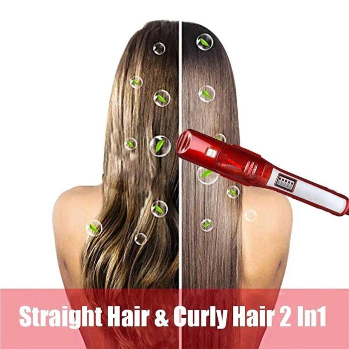 Portable Electric Steam Hair Straightener with LCD Display, Ceramic Coating