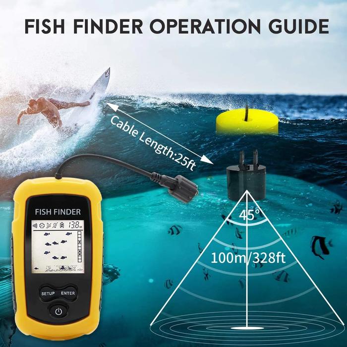 Wireless and Wired Fish Finder with 100m Sonar Detection