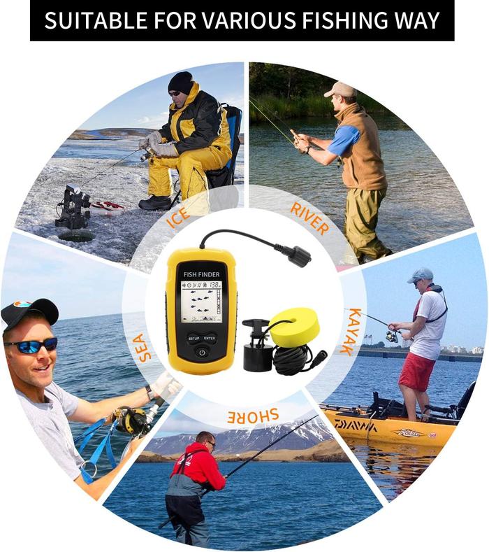Wireless and Wired Fish Finder with 100m Sonar Detection