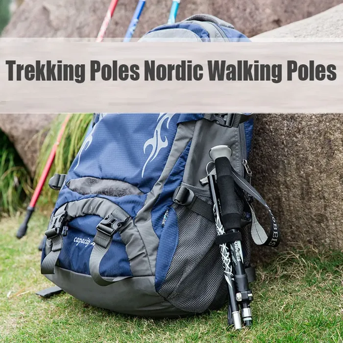 5-Section Foldable Telescopic Hiking Walking Stick Pole