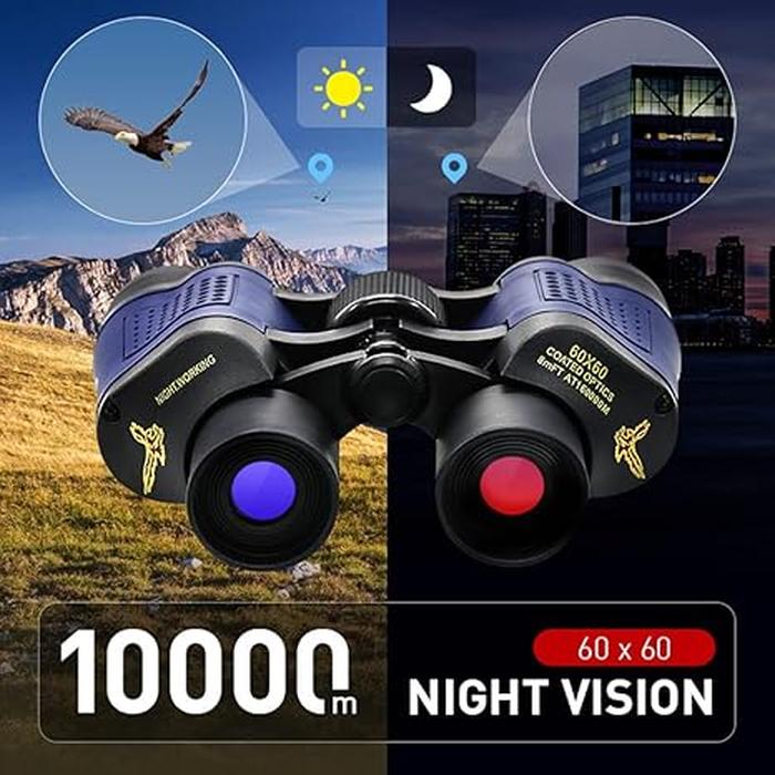 Professional Night Vision Infrared Long Range Binoculars - Binoculars 60X60 Powerful Telescope 160000m High Definition