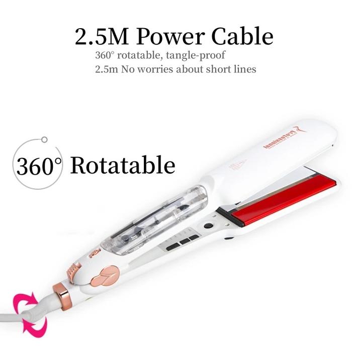 Professional Steam Hair Straightener with LED Display and Ceramic Plates