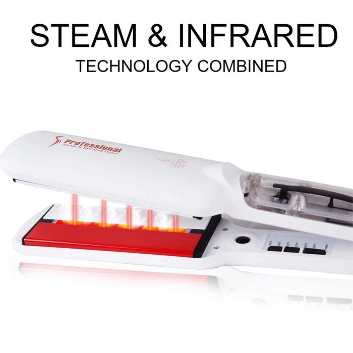 Professional Steam Hair Straightener with LED Display and Ceramic Plates