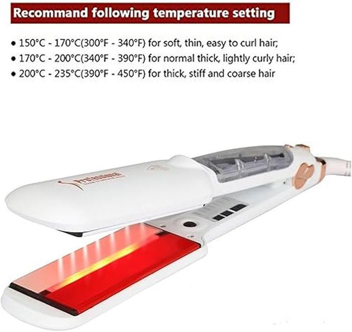 Professional Steam Hair Straightener with LED Display and Ceramic Plates