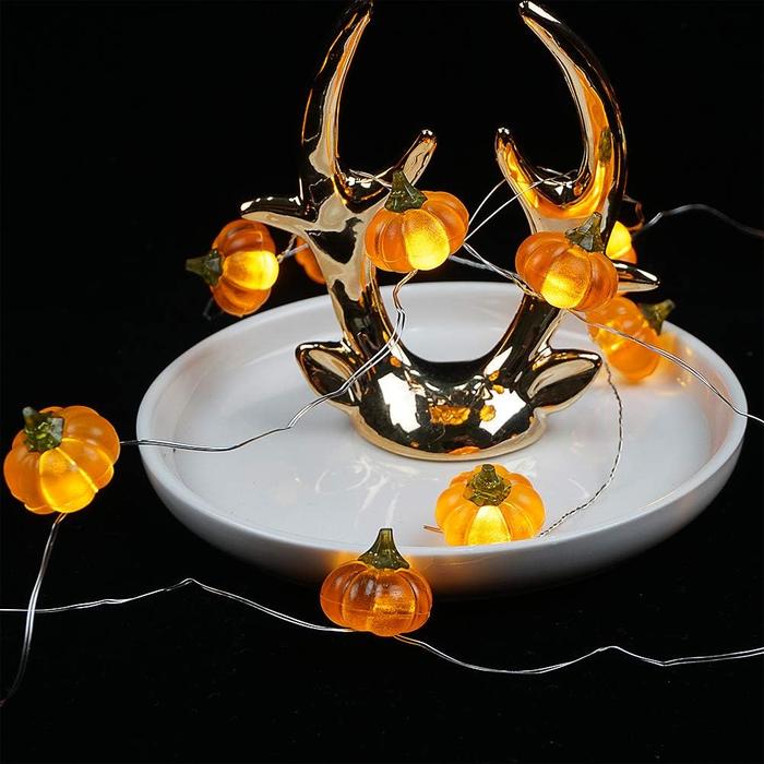 Pumpkin String Lights, LED Halloween Lights Battery Powered with Remote & Timer, Halloween Lights 3D Jack-o-Lantern