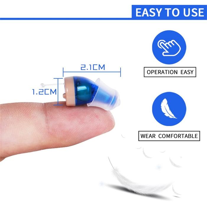 Rechargeable Invisible Hearing Aids with Charging Case and Accessories