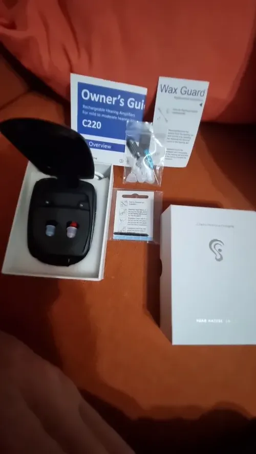 Rechargeable Invisible Hearing Aids with Charging Case and Accessories photo review
