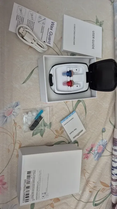 Rechargeable Invisible Hearing Aids with Charging Case and Accessories photo review