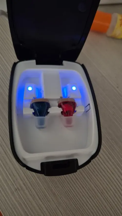 Rechargeable Invisible Hearing Aids with Charging Case and Accessories photo review