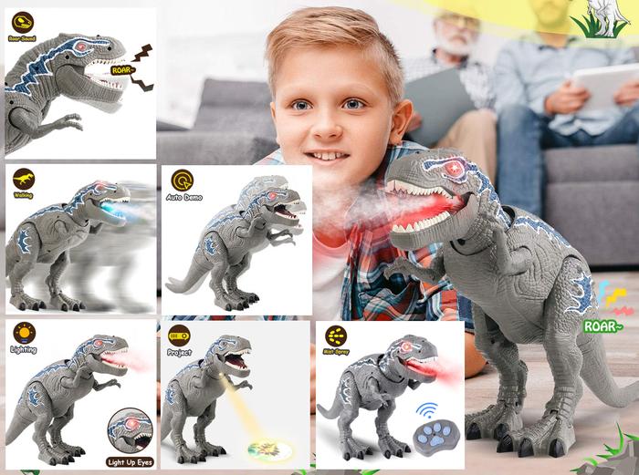 Remote Control Dinosaur Toys, Light Up & Realistic Roaring Sound, T Rex Dinosaur Toys, Electronic Walking Dinosaur Toys, Dinosaur Robot Toy