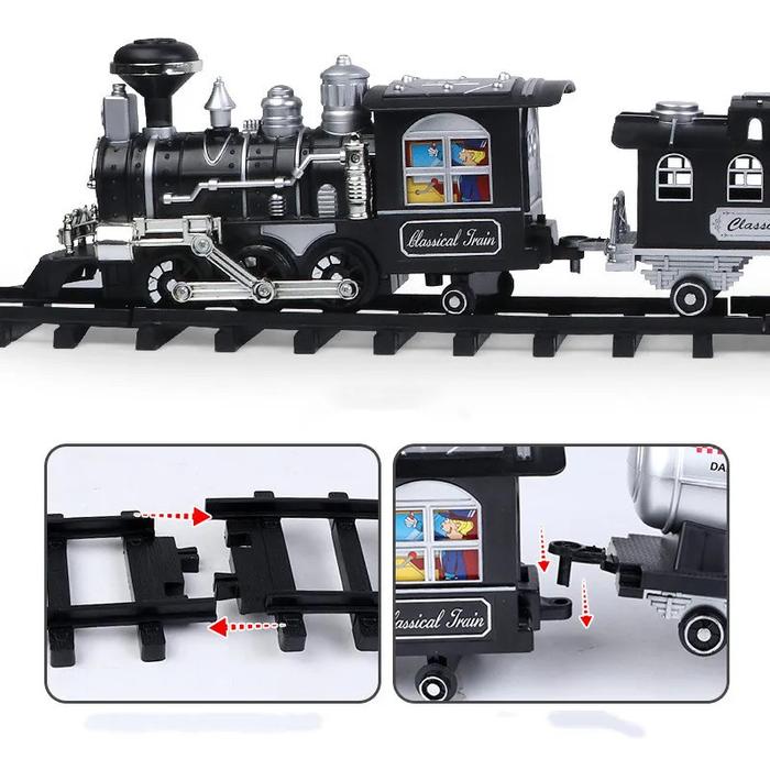 Electric Steam Train Toy with Remote Control Track