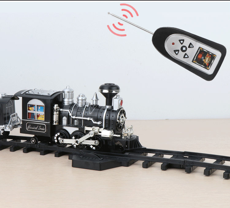 Electric Steam Train Toy with Remote Control Track