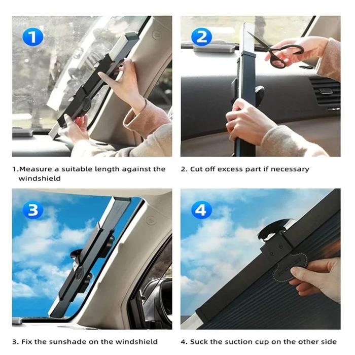 Retractable Car Sun Shade Curtain for Front and Rear Windows