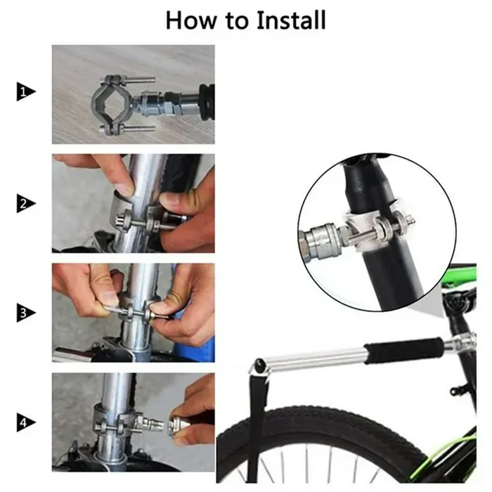 Retractable Dog Bike Leash with Stainless Steel Handle Bar
