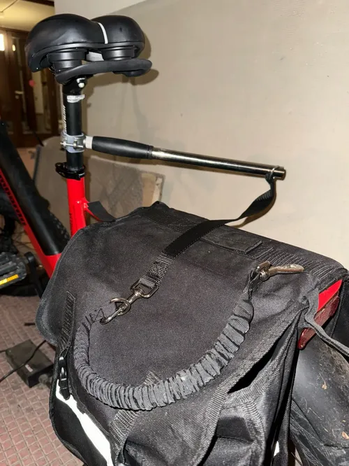 Retractable Dog Bike Leash with Stainless Steel Handle Bar photo review