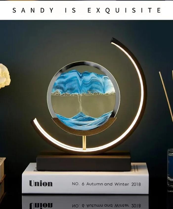 LED Moving Sand Art Night Light Lamp