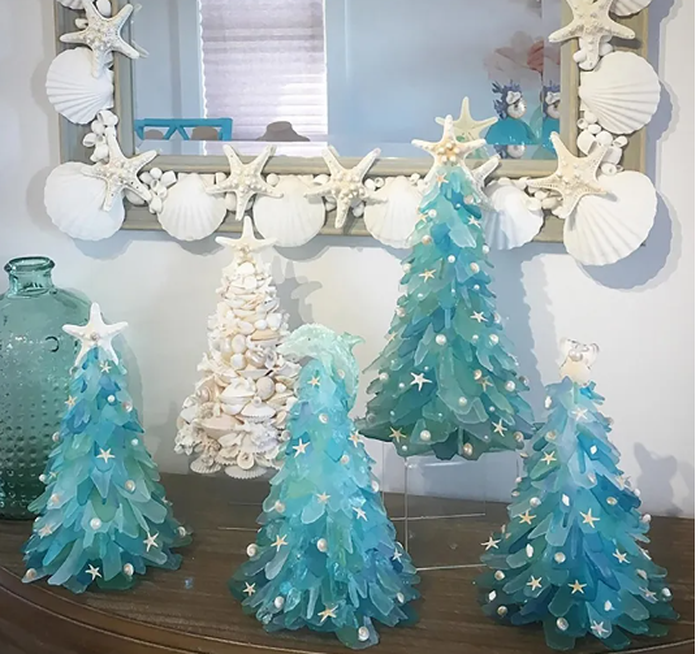 Christmas Starfish Resin Tree Ornaments Decor