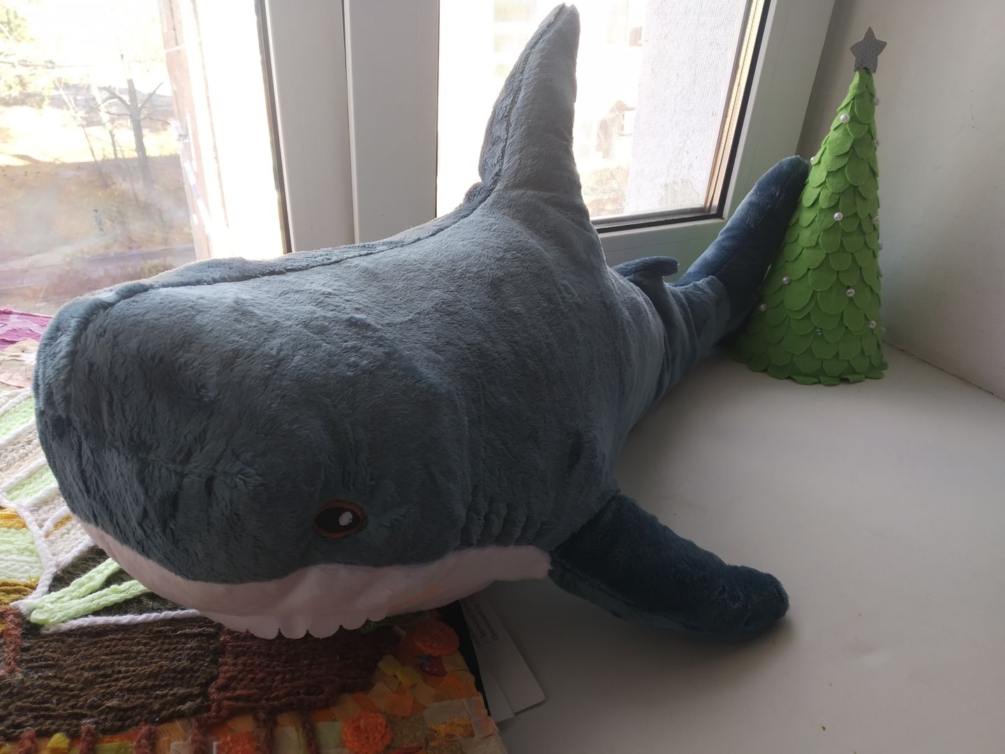 Shark Stuffed Animal Creative Cute Shark Doll Bedroom Sofa Decoration Plush Toys photo review