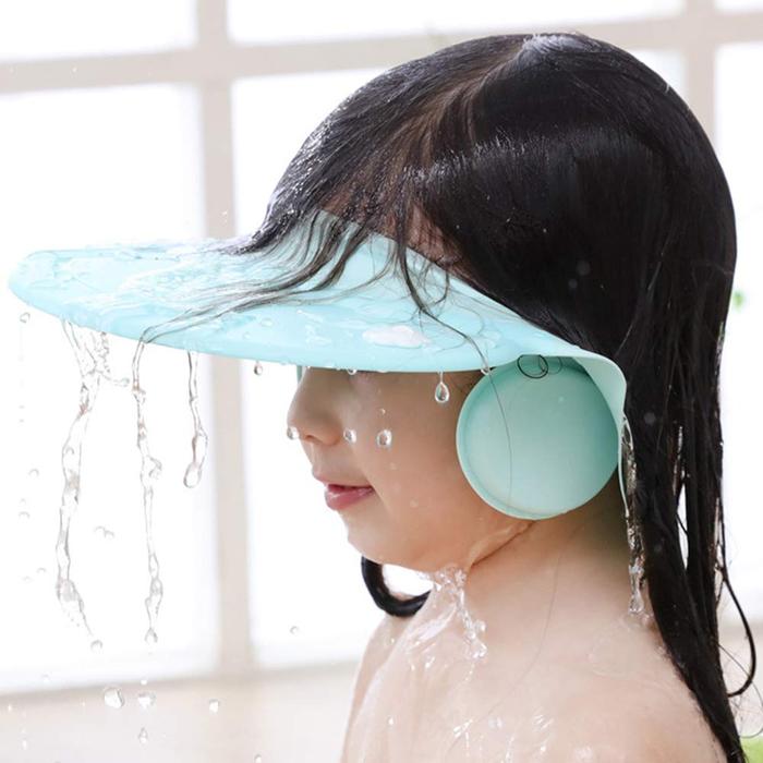 Shower Cap for Kids, Baby Shower Cap bath wash Shampoo rinser shield Hat Adjustable head hair Visor Protection Toddler and Children