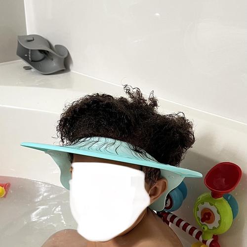 Shower Cap for Kids, Baby Shower Cap bath wash Shampoo rinser shield Hat Adjustable head hair Visor Protection Toddler and Children photo review