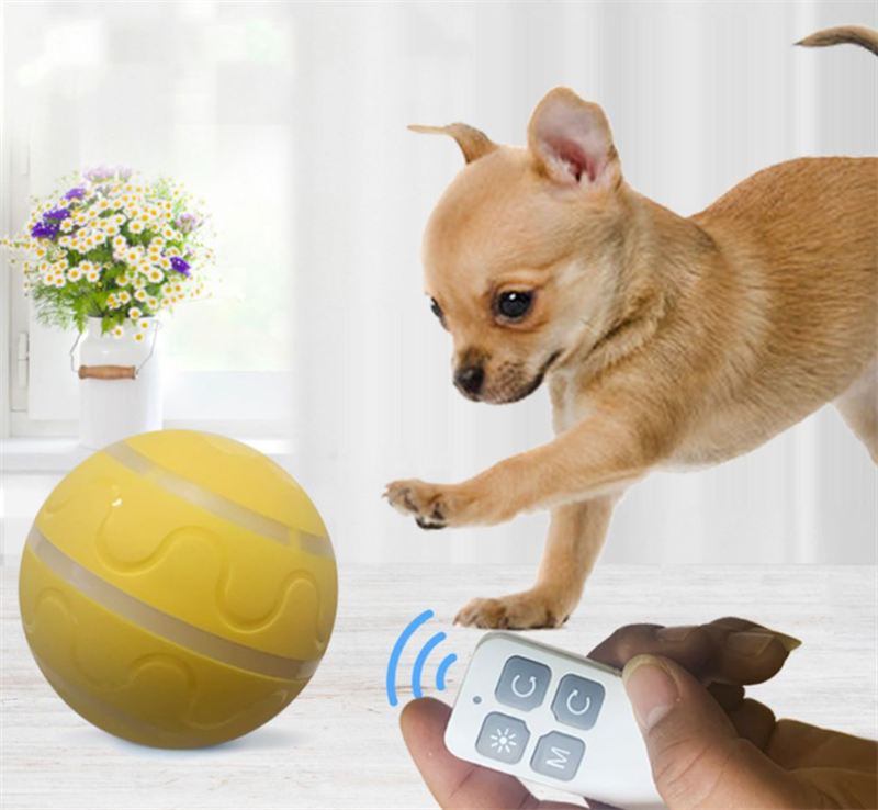 Smart Electric Dog Toy Ball With LED Flashing,Pet Cats/Dogs Interactive  Chew Toys With Remote Control USB Rechargeable