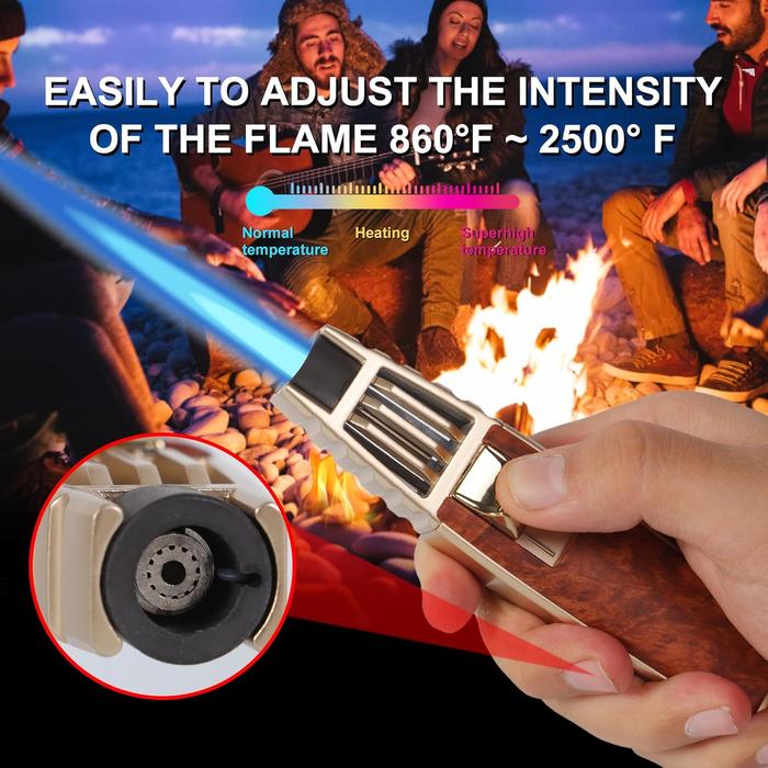 Solar Beam Torch, Turbine Torch Lighter Jet Flame, Adjustable Lockable Firepower Butane Refillable Jet Flame Lighter