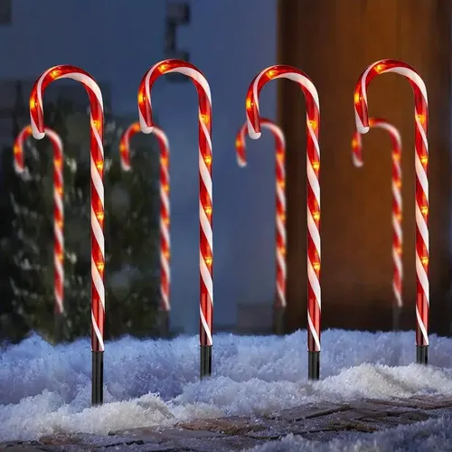 Solar Candy Cane Lights for Christmas Decorations