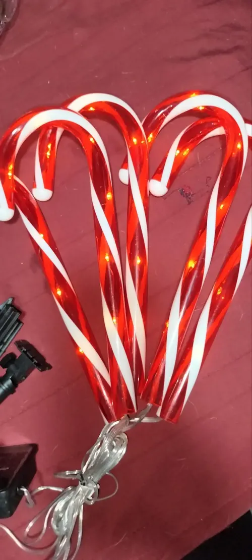 Solar Candy Cane Lights for Christmas Decorations photo review