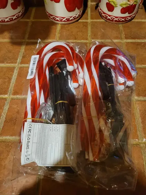 Solar Candy Cane Lights for Christmas Decorations photo review