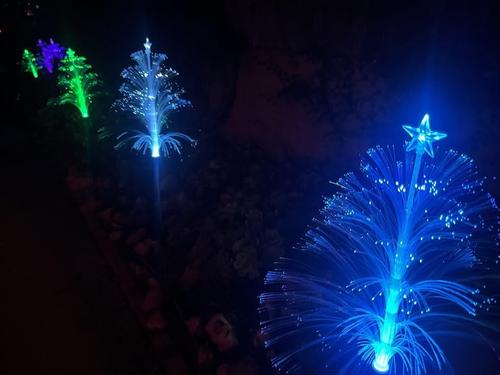 Solar Christmas Tree Lights Decorations Outdoor Waterproof 5 Layer Optical Fiber 7 Color Changing for Yard Pathway Outside photo review