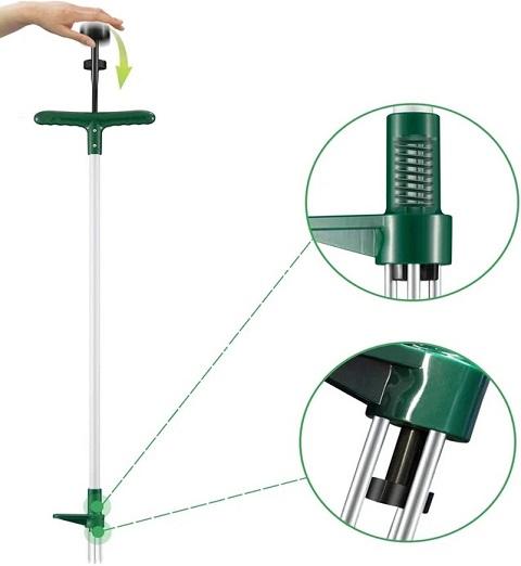 Our HomeEzy™ Standing Weed Puller Root Removal Tool allows you to take out stubborn weeds from the ground surface by simply twisting and pulling!