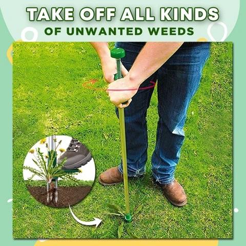 Our HomeEzy™ Standing Weed Puller Root Removal Tool allows you to take out stubborn weeds from the ground surface by simply twisting and pulling!