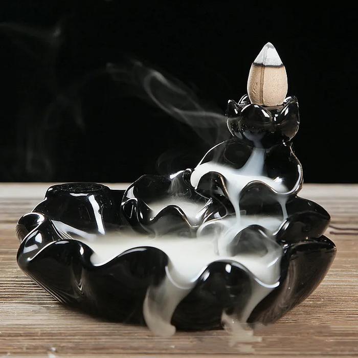 Ceramic Lotus Backflow Incense Burner Home Decor