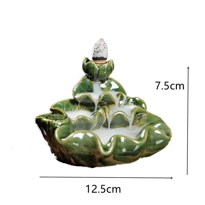 Ceramic Lotus Backflow Incense Burner Home Decor