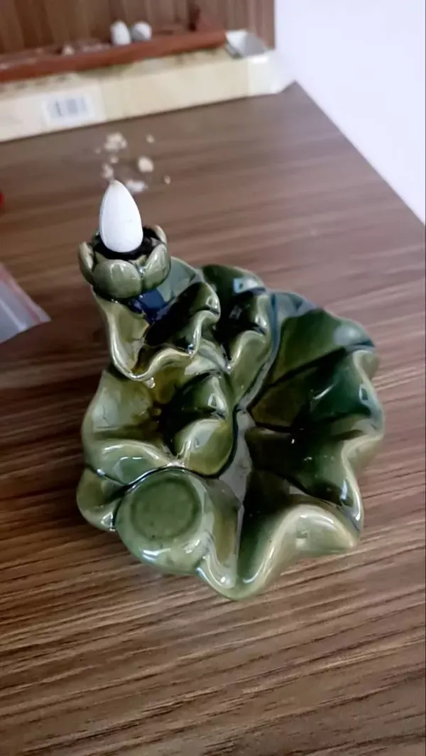 Ceramic Lotus Backflow Incense Burner Home Decor photo review
