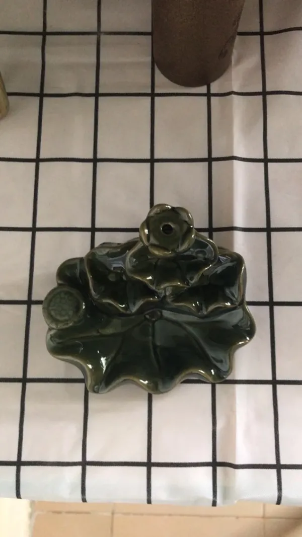 Ceramic Lotus Backflow Incense Burner Home Decor photo review