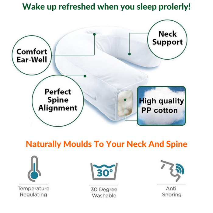 U-Shaped Side Sleeper Pillow with Neck and Spine Support