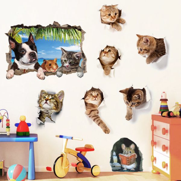 Buy online Cute Cat Wall Sticker For Living Room from Wall Decor