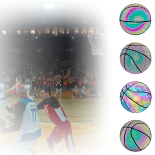 Three-Dimensional Luminous Reflective Basketball Fun Game At Night