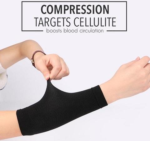 Toneup™ Thermal Arm Shaper Sleeves is designed extra tight for advanced arm compression to tone up loose and sagging skin on the arm area and accentuates your curves by shaping your biceps. Textured ribs stimulate the skin to promote fat burning. Self-heat materials improve blood flow and boost blood circulation.