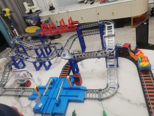 Toy Train Set for Toddlers, Train Track Set with Cars, Electric Train with Realistic Sound, Train Track Playset photo review