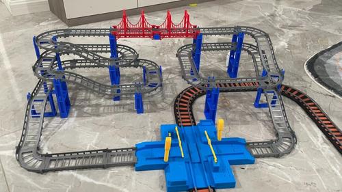 Toy Train Set for Toddlers, Train Track Set with Cars, Electric Train with Realistic Sound, Train Track Playset photo review