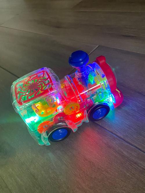 Transparent Electric Gear Train Toy with Flashing Lights and Music, Light Up Train Toys, Fun and Interactive Electric Train Toy photo review