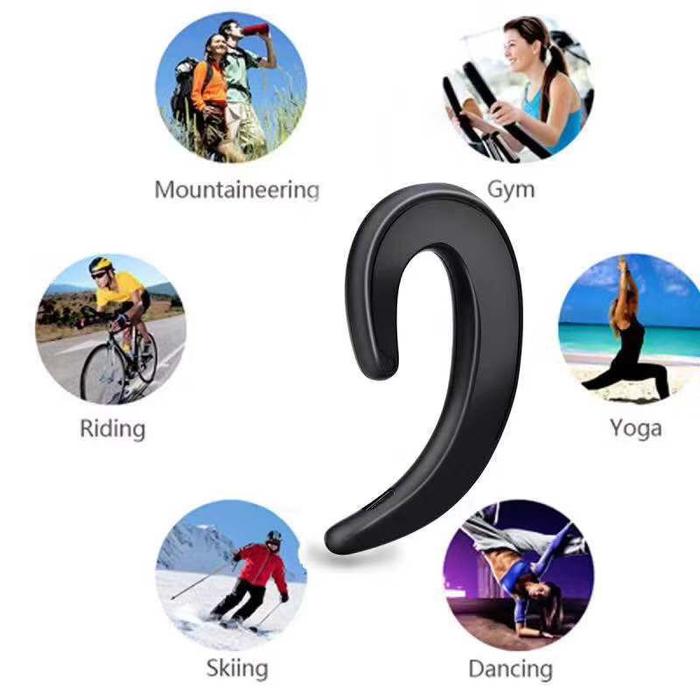 Wireless Bone Conduction Bluetooth Earhook with Mic &amp; Noise Cancelling